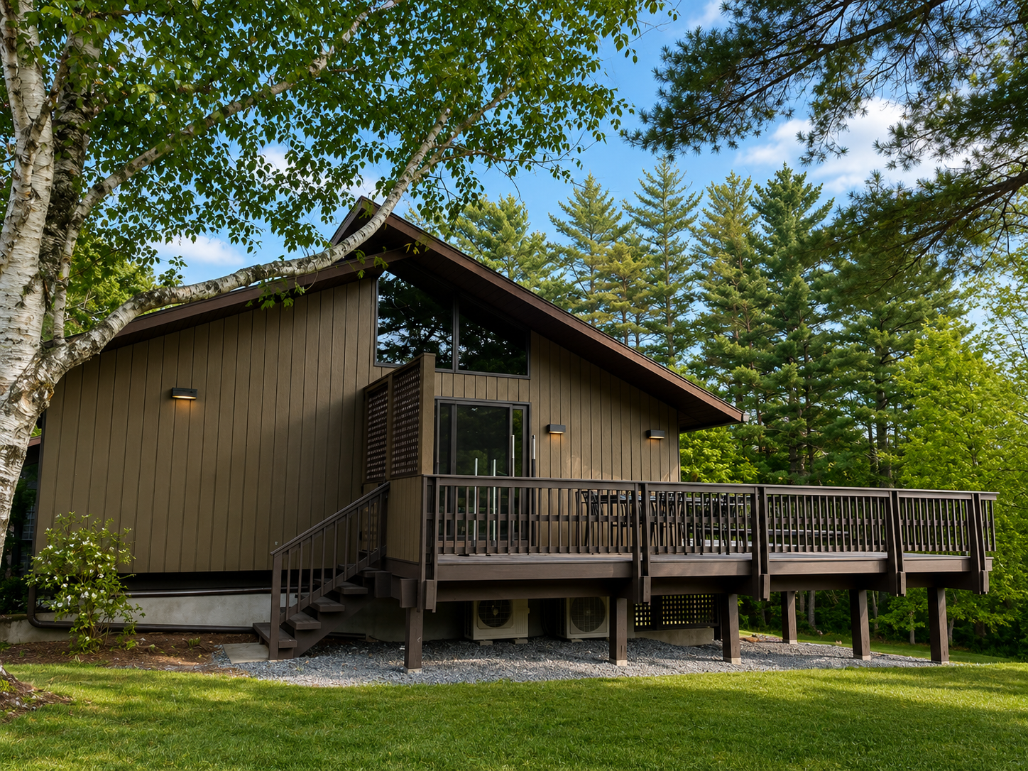 Renovated condo with custom composite deck in southern Vermont